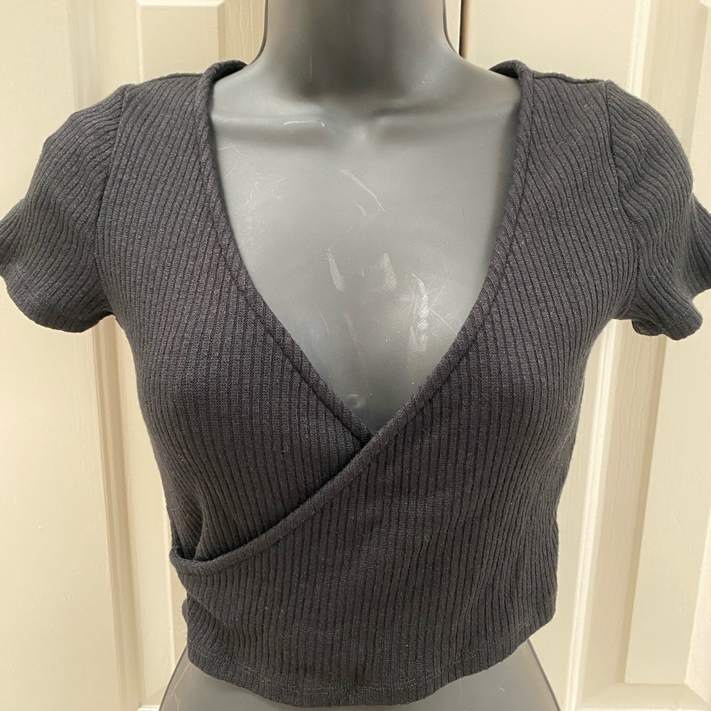 Wrap short sleeve top